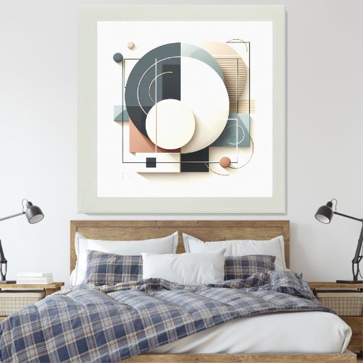 Geometric Layered Harmony Canvas Afdruk (Insitu (Slaapkamer))