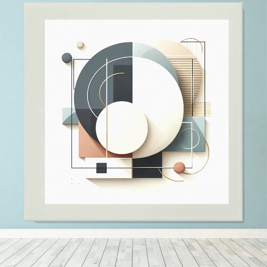 Geometric Layered Harmony Canvas Afdruk (Insitu (Houten vloer))