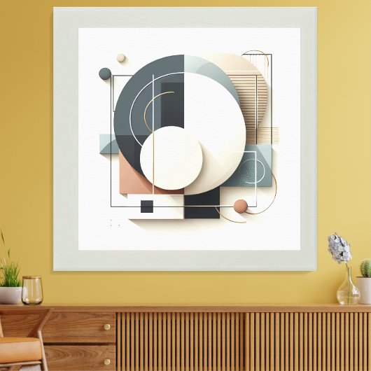 Geometric Layered Harmony Canvas Afdruk (Insitu (Woonkamer))