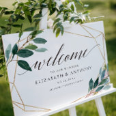 Geometric Leafy Welcome Weddenschap Poster