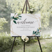 Geometric Leafy Welcome Weddenschap Poster