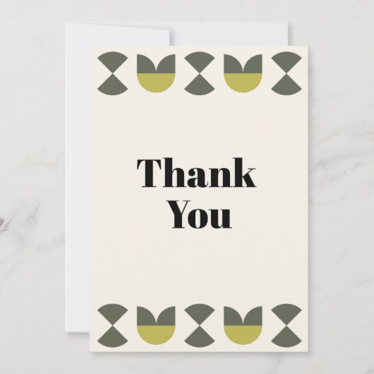 Geometric Light peach Thank You Card Feestdagenkaart (Voorkant)