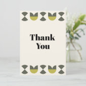 Geometric Light peach Thank You Card Feestdagenkaart (Staand voorkant)