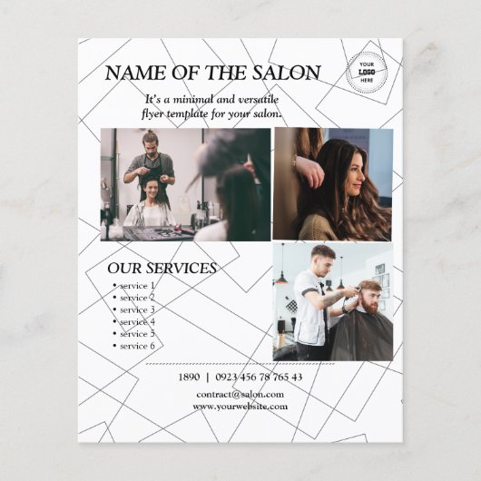 Geometric Line Art Salon Flyer (Voorkant)