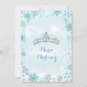 Geometric Line Blue Snowflakes Mexican Mis Quince Kaart (Achterkant)