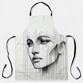 Geometric Line Portrait Schort