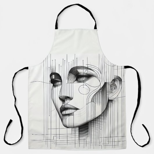 Geometric Line Portrait Schort (Voorkant)