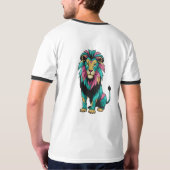 Geometric Lion Glas in lood T-shirt (Achterkant volledig)