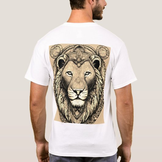 Geometric Lion Glas in lood T-shirt Design (Achterkant)