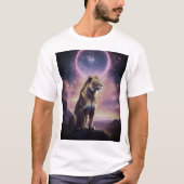 Geometric Lion Glas in lood T-shirt Design (Voorkant)