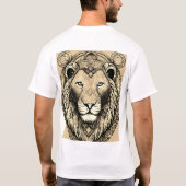 Geometric Lion Glas in lood T-shirt Design (Achterkant)