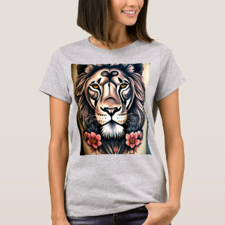 Geometric Lion Glas in lood T-Shirt Design