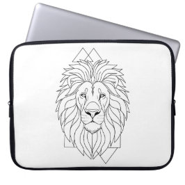 Geometric Lion Head Laptop Sleeve