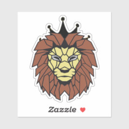 Geometric Lion King Sticker – Kracht, Sterkte