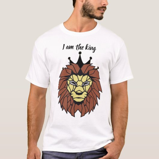 Geometric Lion King T-shirt – Kracht, Sterkte  (Voorkant)