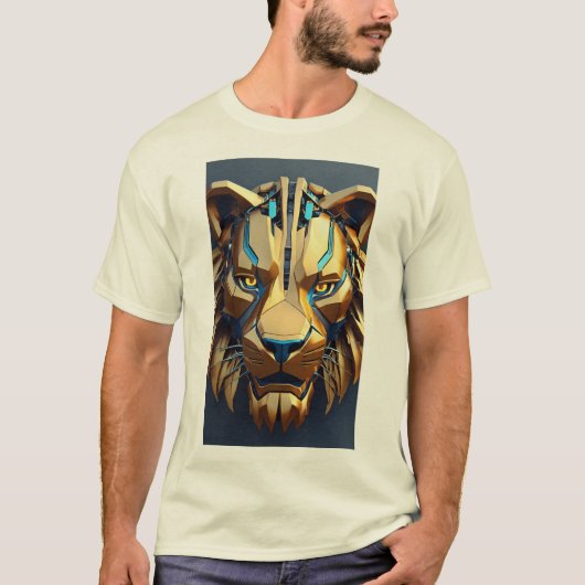 Geometric Lion Logo T-Shirt – Vet en modern (Voorkant)