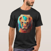 Geometric Lion Polygon Low Poly Lions Face 2 T-shirt (Voorkant)