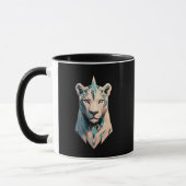 Geometric Lioness Crystal Abstract Art Coffee Mok (Links)
