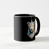 Geometric Lioness Crystal Abstract Art Coffee Mok (Voorkant rechts)