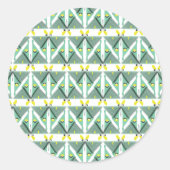 Geometric Luna Moth Ronde Sticker (Voorkant)