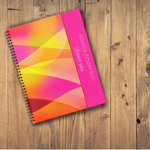 Geometric magenta geel Leraar Planner naam Notitieboek