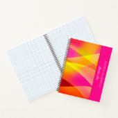 Geometric magenta geel Leraar Planner naam Notitieboek (Binnen)