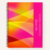 Geometric magenta geel Leraar Planner naam Notitieboek (Voorkant)