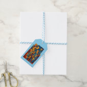 Geometric Magi - Drie Wijzen Kerstster Kunst Cadeaulabel (Met Touw)