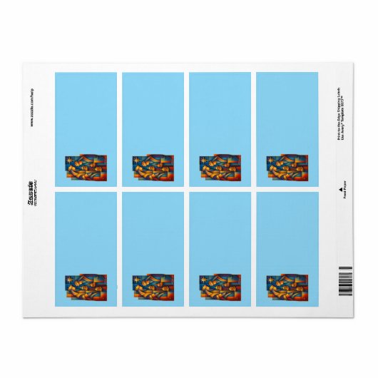 Geometric Magi - Drie Wijzen Kerstster Kunst Etiket (Full Sheet)