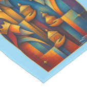Geometric Magi - Drie Wijzen Kerstster Kunst Korte Tafelloper (Hoek)