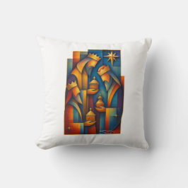 Geometric Magi - Drie Wijzen Kerstster Kunst Kussen