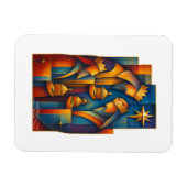 Geometric Magi - Drie Wijzen Kerstster Kunst Magneet (Horizontaal)