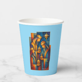 Geometric Magi - Drie Wijzen Kerstster Kunst Papieren Bekers