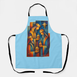 Geometric Magi - Drie Wijzen Kerstster Kunst Schort