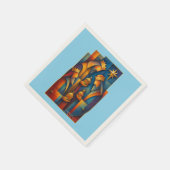 Geometric Magi - Drie Wijzen Kerstster Kunst Servet (Hoek)