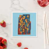 Geometric Magi - Drie Wijzen Kerstster Kunst Servet (Insitu)