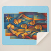 Geometric Magi - Drie Wijzen Kerstster Kunst Sherpa Deken (Voorkant (horizontaal))
