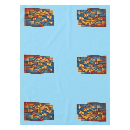 Geometric Magi - Drie Wijzen Kerstster Kunst Tafelkleed (Voorkant)