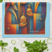 Geometric Magi - Drie Wijzen Kerstster Kunst Theedoek (Gevouwen)