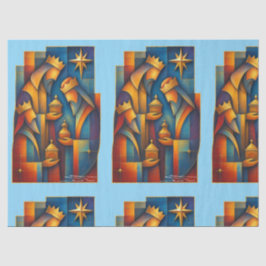 Geometric Magi - Drie Wijzen Kerstster Kunst Tissuepapier