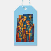 Geometric Magi - Three Wise Men Christmas Star Art Cadeaulabel (Voorkant)