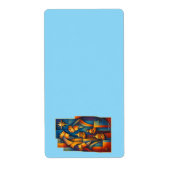 Geometric Magi - Three Wise Men Christmas Star Art Etiket (Voorkant)