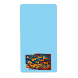 Geometric Magi - Three Wise Men Christmas Star Art Etiket