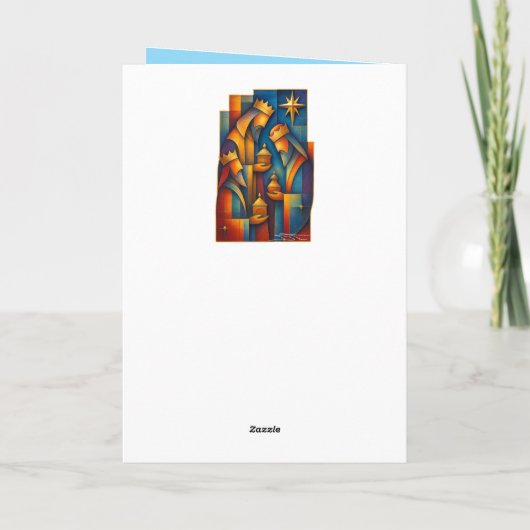 Geometric Magi - Three Wise Men Christmas Star Art Kaart (Achterkant)