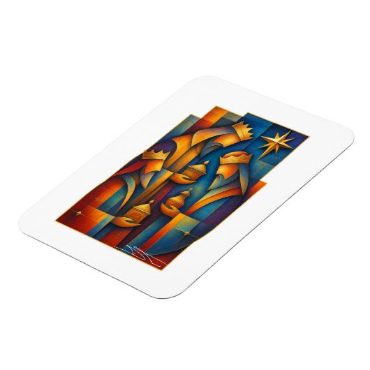 Geometric Magi - Three Wise Men Christmas Star Art Magneet (Linkerzijde)