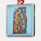 Geometric Magi - Three Wise Men Christmas Star Art Metalen Ornament (Links)