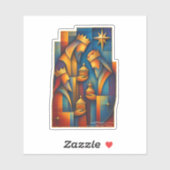 Geometric Magi - Three Wise Men Christmas Star Art Sticker (Vel)
