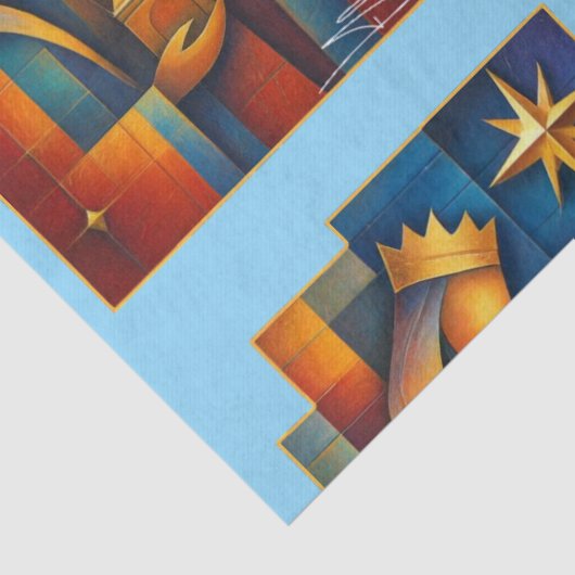 Geometric Magi - Three Wise Men Christmas Star Art Tissuepapier (Detail)