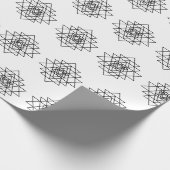 Geometric Mandala Black Line Art Cadeaupapier (Hoek)