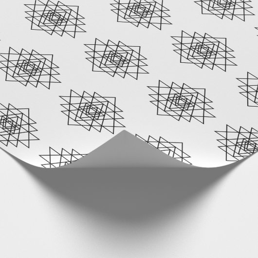 Geometric Mandala Black Line Art Cadeaupapier (Hoek)